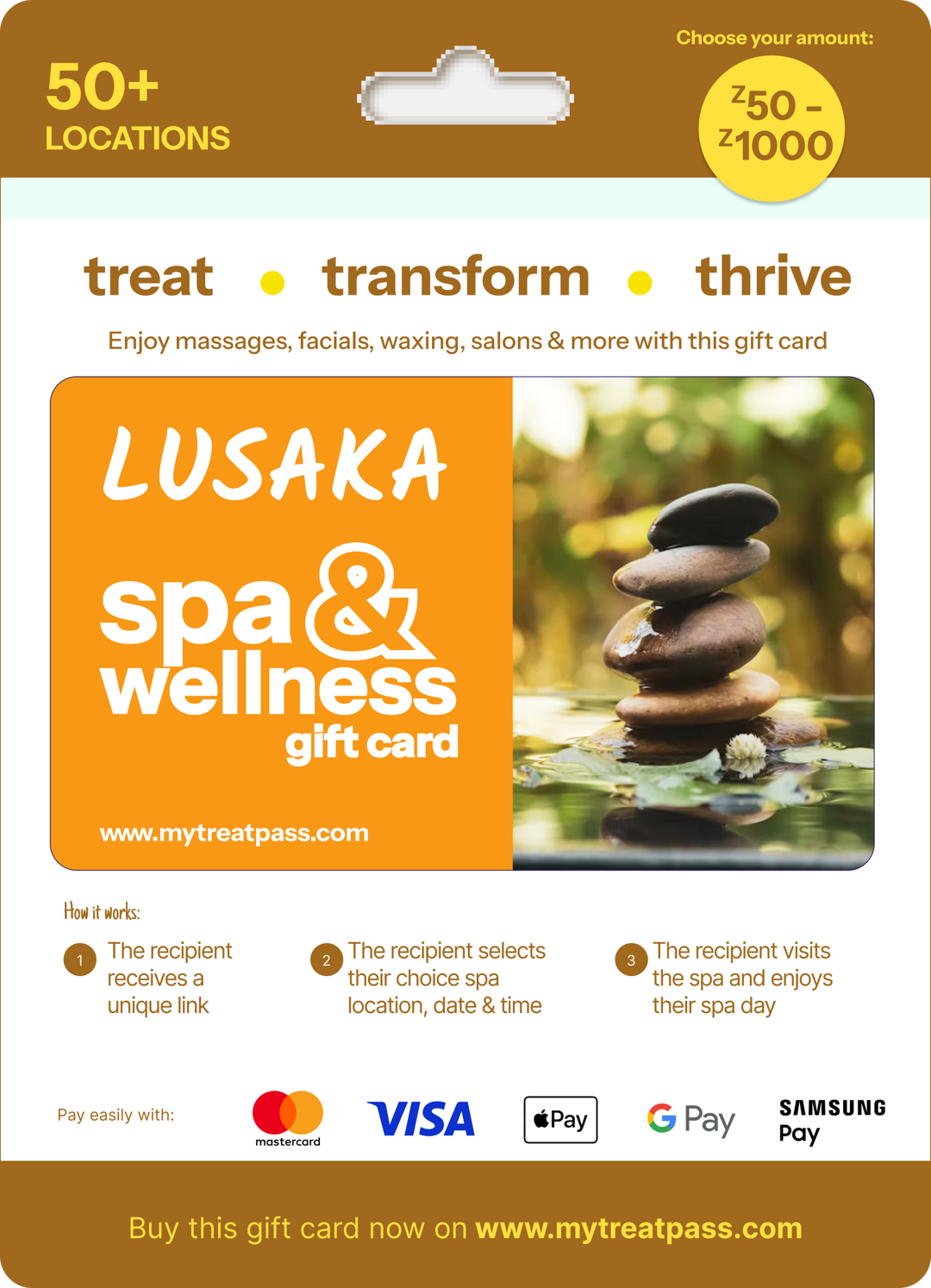 Zambia Spa Gift Card – TreatPass