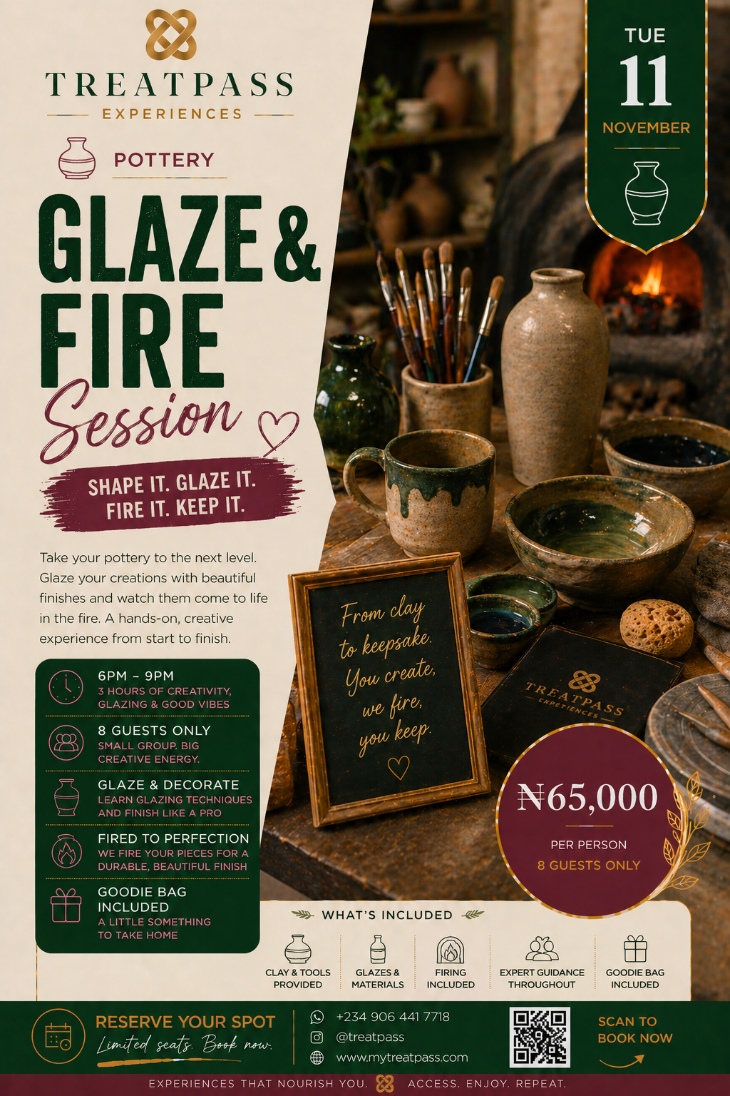 Glaze & Fire Session