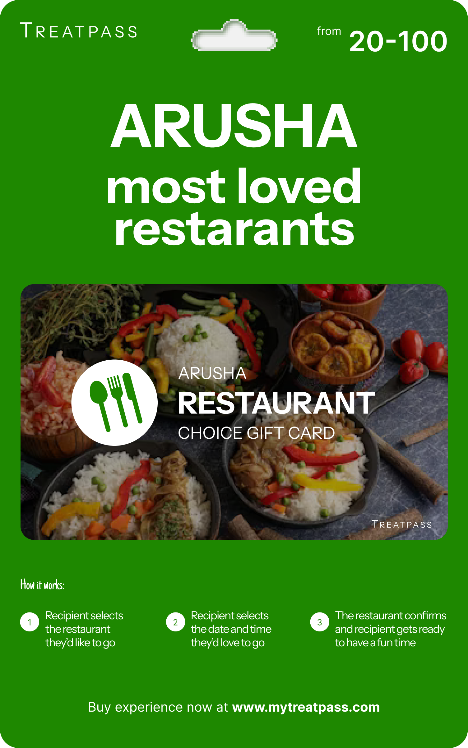 Arusha Restaurant Gift Card – TreatPass