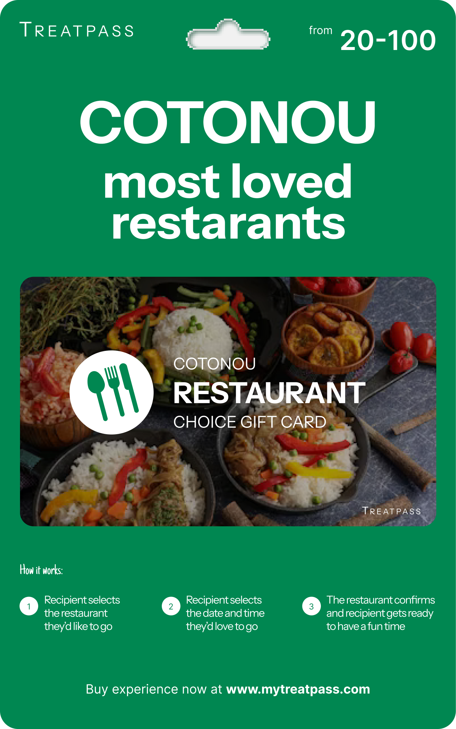Cotonou Restaurant Gift Card – TreatPass