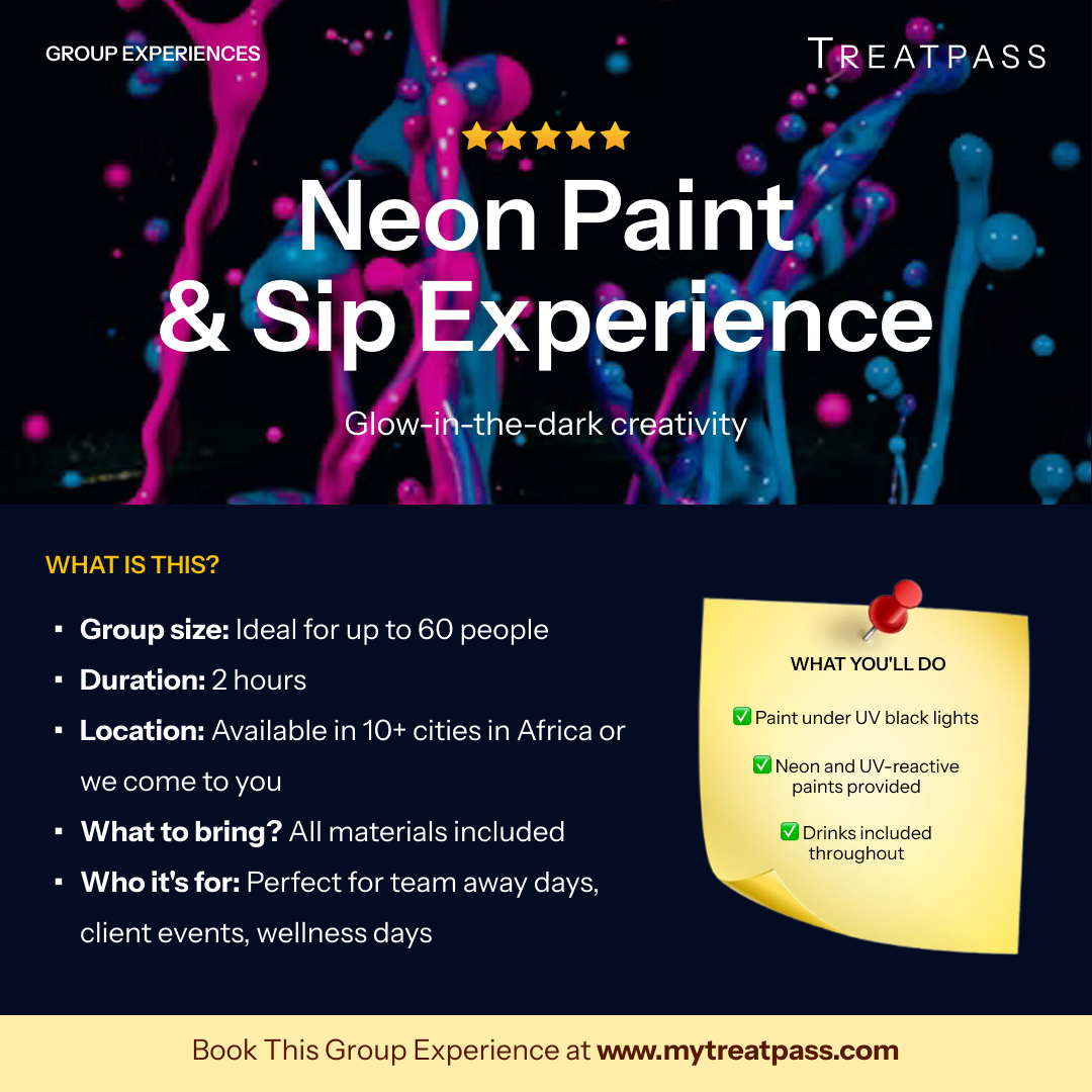 Neon Paint & Sip Experience – Group Experience